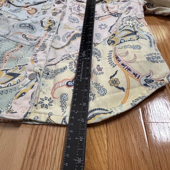 BLANKNYC Women's Jacket Size‎ L Patchwork Paisley Print Denim - Picture 7 of 8
